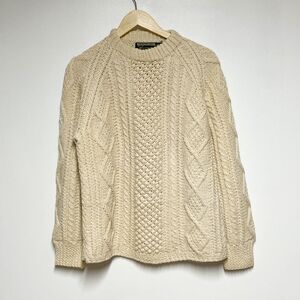 Cornell Irish Handknit Wool Fisherman Cable knit Sweater Womens M